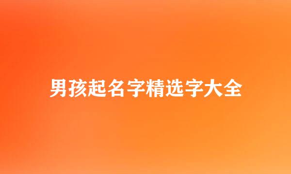 男孩起名字精选字大全