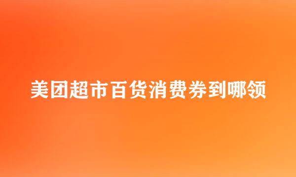美团超市百货消费券到哪领