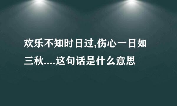 欢乐不知时日过,伤心一日如三秋....这句话是什么意思
