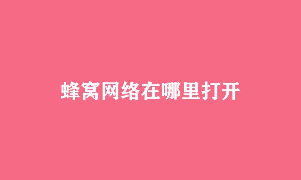 蜂窝网络在哪里打开