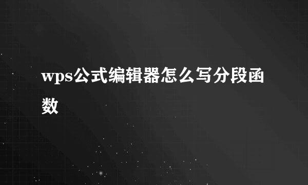 wps公式编辑器怎么写分段函数