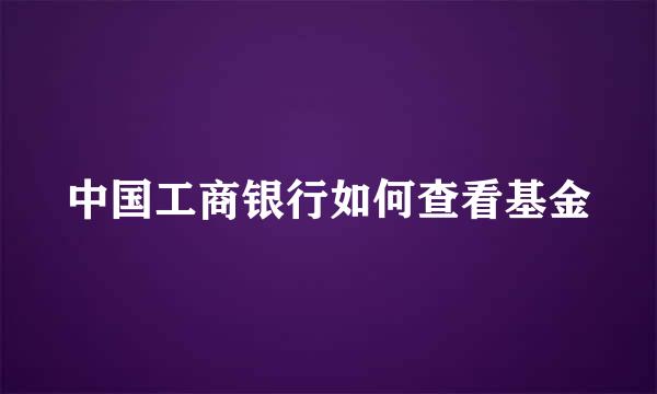 中国工商银行如何查看基金