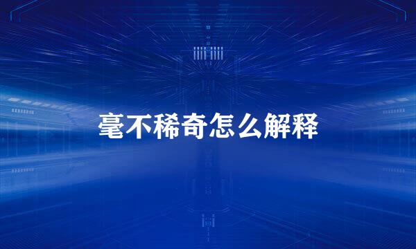毫不稀奇怎么解释