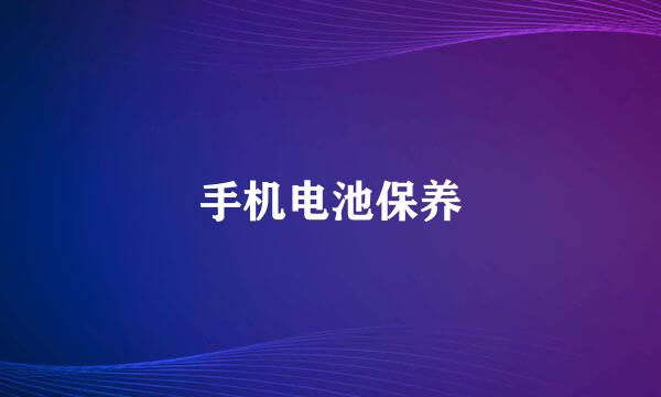 手机电池保养