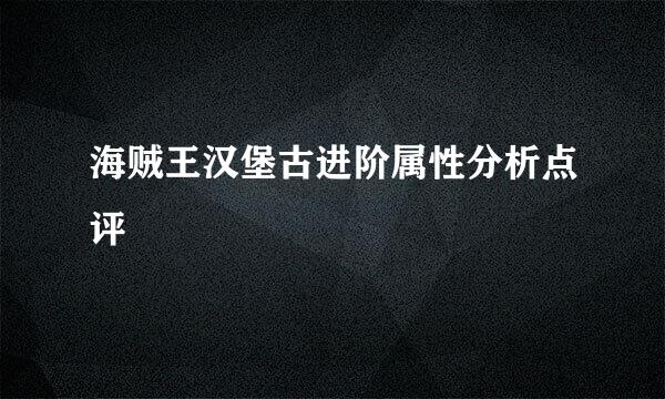 海贼王汉堡古进阶属性分析点评
