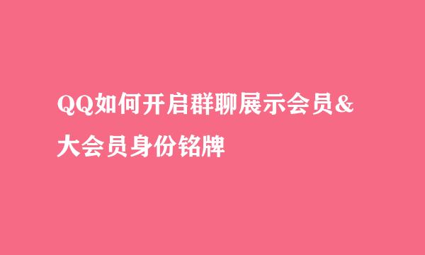 QQ如何开启群聊展示会员&大会员身份铭牌