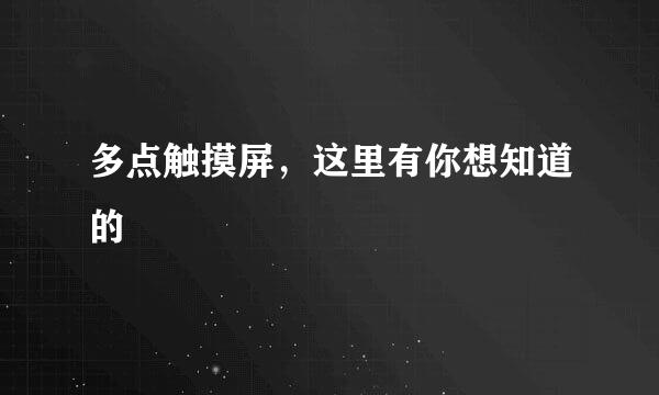 多点触摸屏，这里有你想知道的