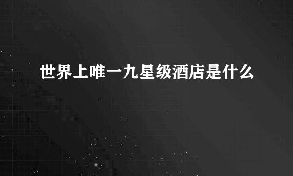 世界上唯一九星级酒店是什么