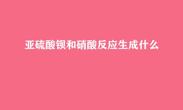亚硫酸钡和硝酸反应生成什么