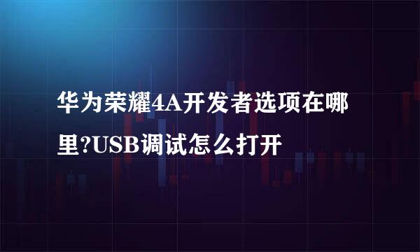 华为荣耀4A开发者选项在哪里?USB调试怎么打开