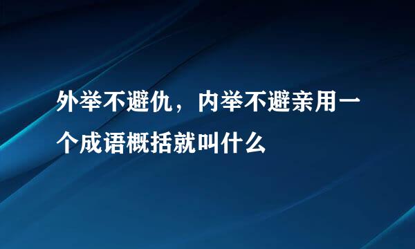 外举不避仇，内举不避亲用一个成语概括就叫什么