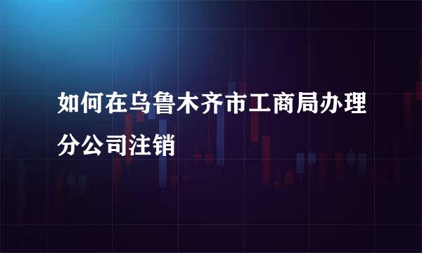 如何在乌鲁木齐市工商局办理分公司注销