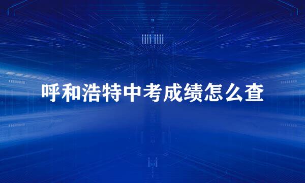 呼和浩特中考成绩怎么查