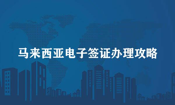 马来西亚电子签证办理攻略