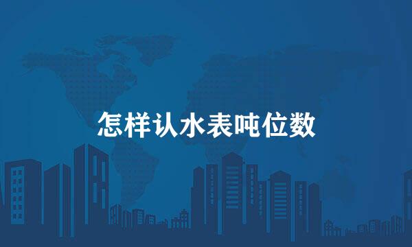 怎样认水表吨位数