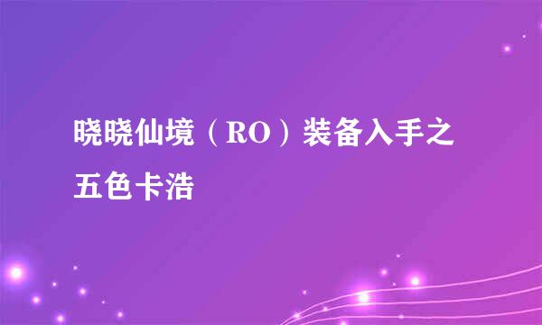 晓晓仙境（RO）装备入手之五色卡浩
