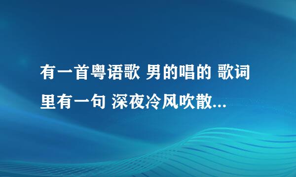 有一首粤语歌 男的唱的 歌词里有一句 深夜冷风吹散了梦 求歌名