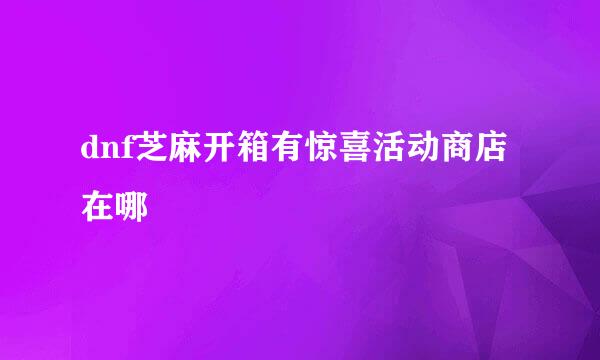 dnf芝麻开箱有惊喜活动商店在哪