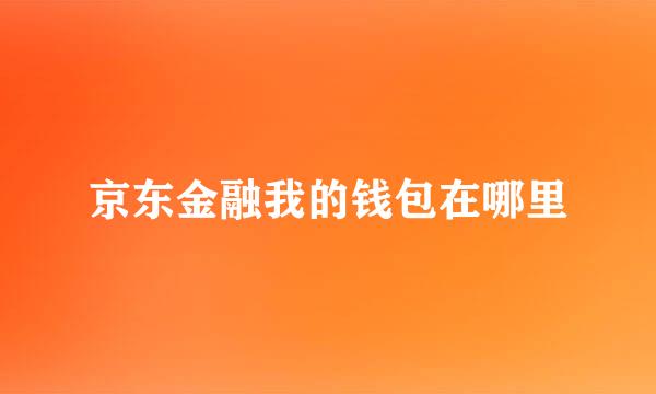 京东金融我的钱包在哪里