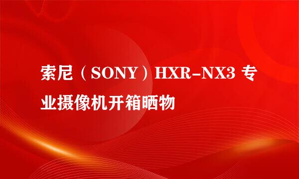 索尼（SONY）HXR-NX3 专业摄像机开箱晒物