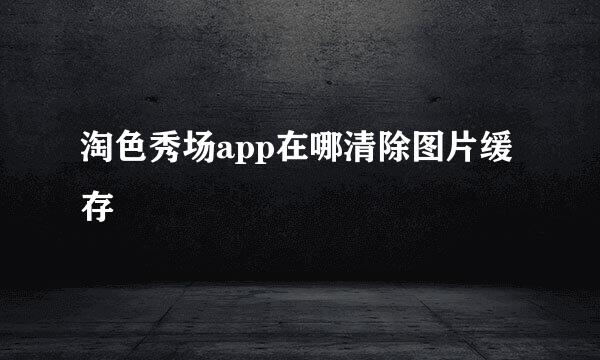 淘色秀场app在哪清除图片缓存