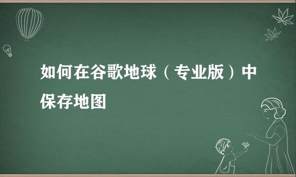 如何在谷歌地球（专业版）中保存地图