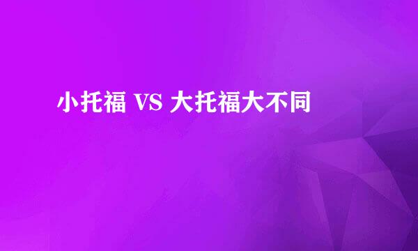 小托福 VS 大托福大不同