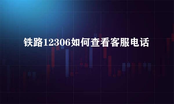铁路12306如何查看客服电话