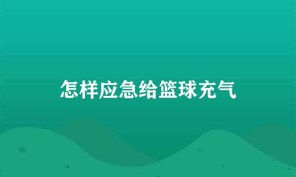 怎样应急给篮球充气