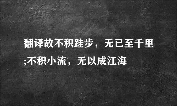 翻译故不积跬步，无已至千里;不积小流，无以成江海