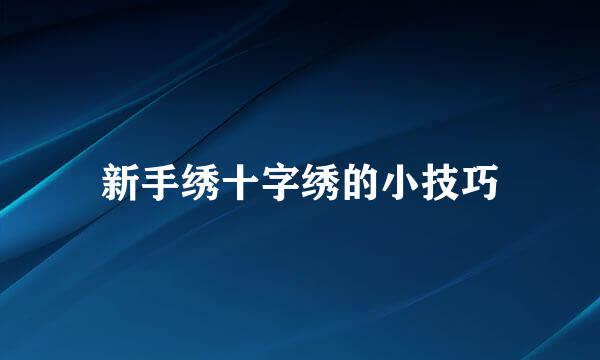 新手绣十字绣的小技巧