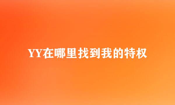 YY在哪里找到我的特权