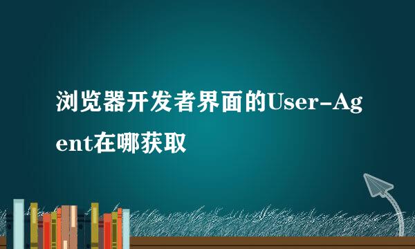浏览器开发者界面的User-Agent在哪获取