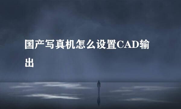 国产写真机怎么设置CAD输出
