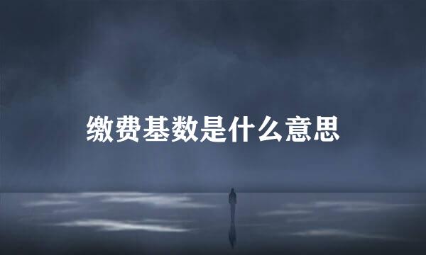 缴费基数是什么意思
