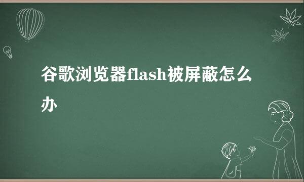 谷歌浏览器flash被屏蔽怎么办