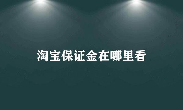 淘宝保证金在哪里看