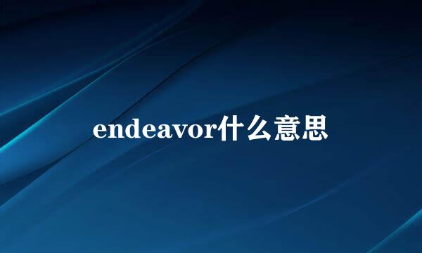 endeavor什么意思