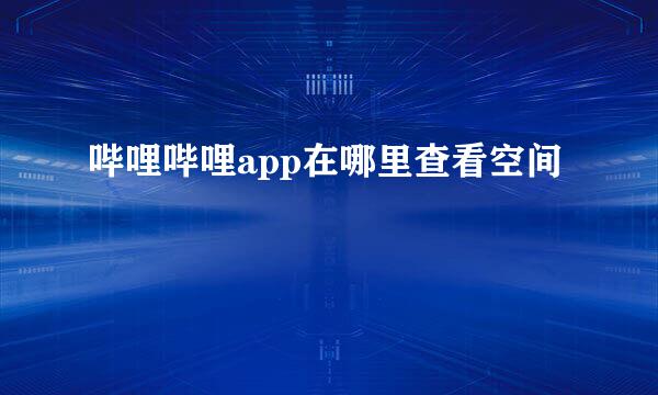 哔哩哔哩app在哪里查看空间