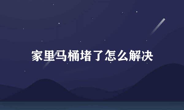 家里马桶堵了怎么解决