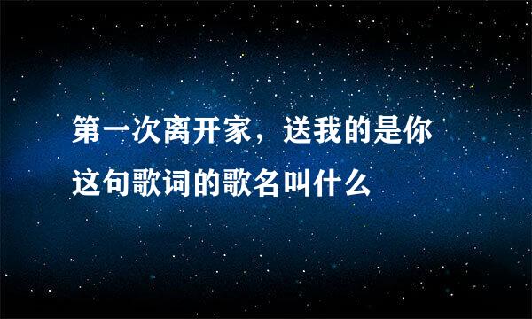 第一次离开家，送我的是你 这句歌词的歌名叫什么