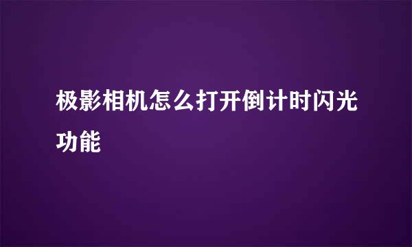极影相机怎么打开倒计时闪光功能