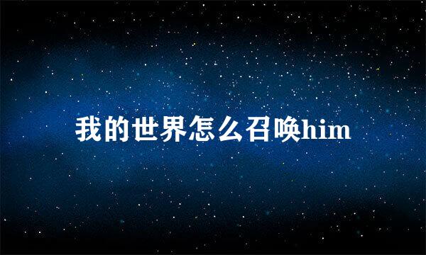 我的世界怎么召唤him