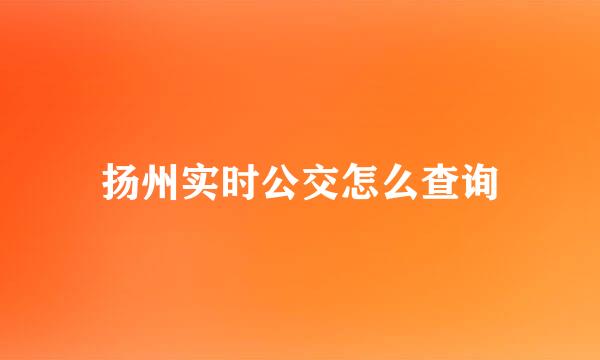 扬州实时公交怎么查询