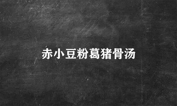 赤小豆粉葛猪骨汤