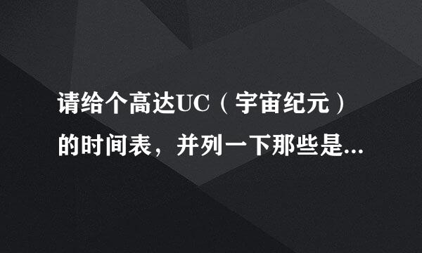 请给个高达UC（宇宙纪元）的时间表，并列一下那些是UC的动画（比如0079 0083）
