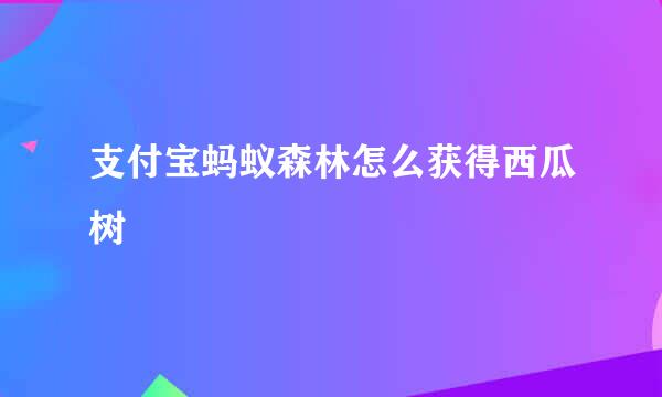 支付宝蚂蚁森林怎么获得西瓜树