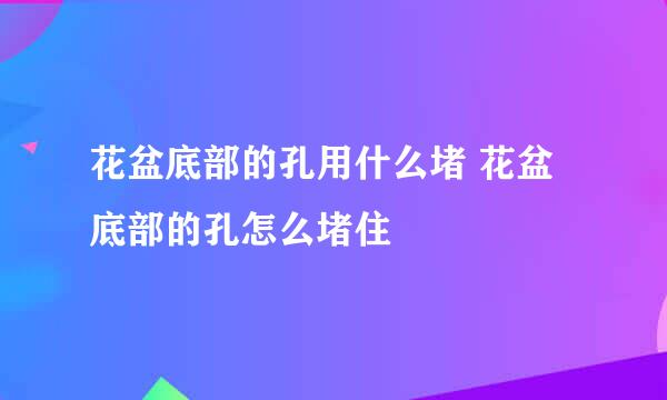 花盆底部的孔用什么堵 花盆底部的孔怎么堵住