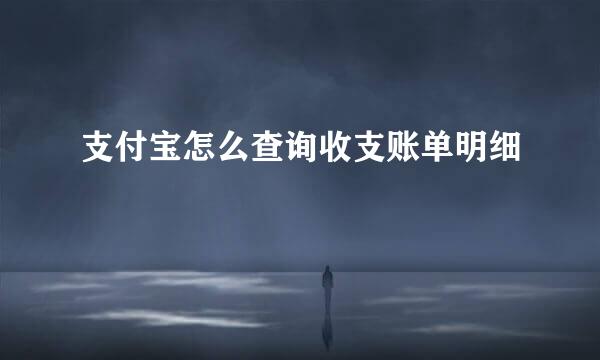 支付宝怎么查询收支账单明细