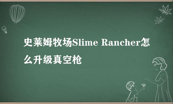 史莱姆牧场Slime Rancher怎么升级真空枪